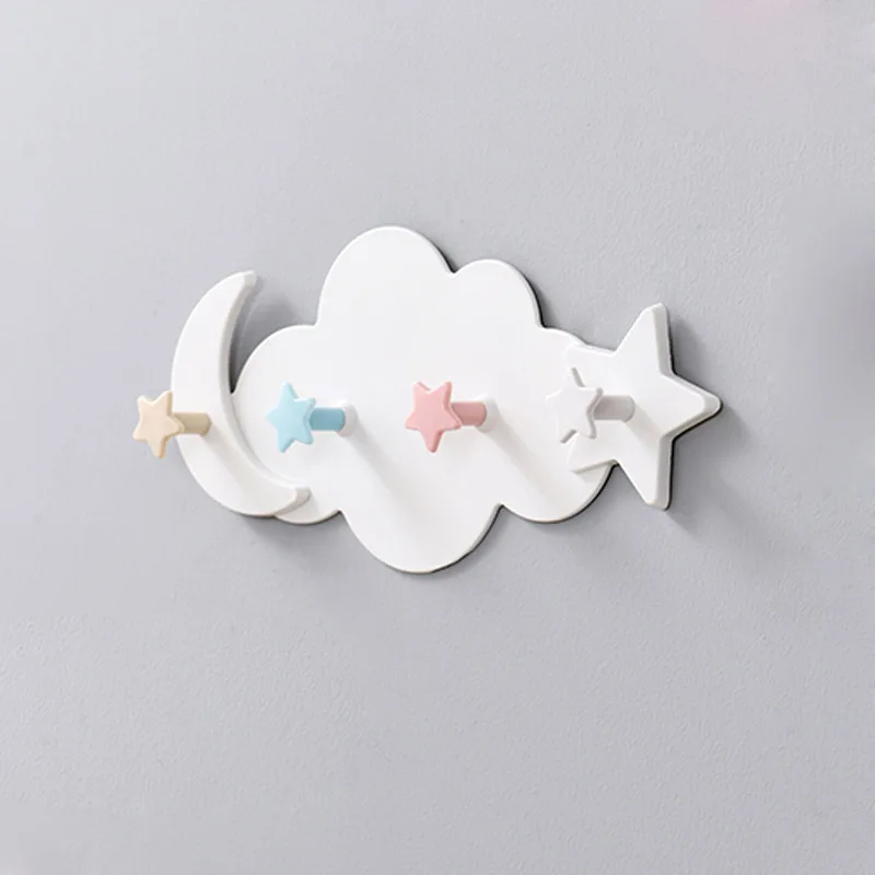 Creative Cute Star Moon Cloud Shape Nail-free Wall Clothes Hooks Kids Room Decorative Key Hanging Hanger Kitchen Storage Hook 
Creative Cute Star Moon Cloud Shape Nail-free Wall Clothes Hooks Kids Room Decorative Key Hanging Hanger Kitchen Storage Hook