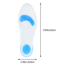 1 Pair Silicone Arch Pads Absorbing Insoles Sports Shoe Cushions Foot Care Massager for Women Men Size S