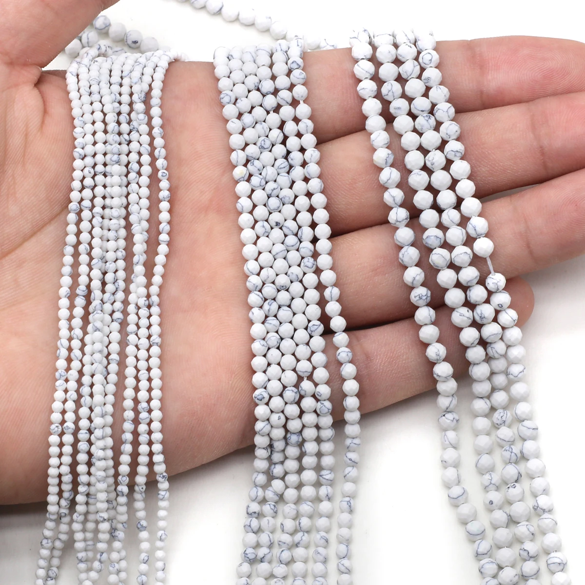 Natural Stone Beads White Turquoise Round Faceted Beads Charms For Jewelry Making DIY Necklace Bracelet Earrings Accessory
Natural Stone Beads White Turquoise Round Faceted Beads Charms For Jewelry Making DIY Necklace Bracelet Earrings Accessory