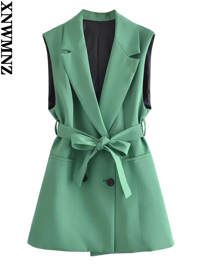 XNWMNZ new women fashion long double breasted waistcoat female with belt lapel collar sleeveless summer vest jacket casual coat
XNWMNZ new women fashion long double breasted waistcoat female with belt lapel collar sleeveless summer vest jacket casual coat