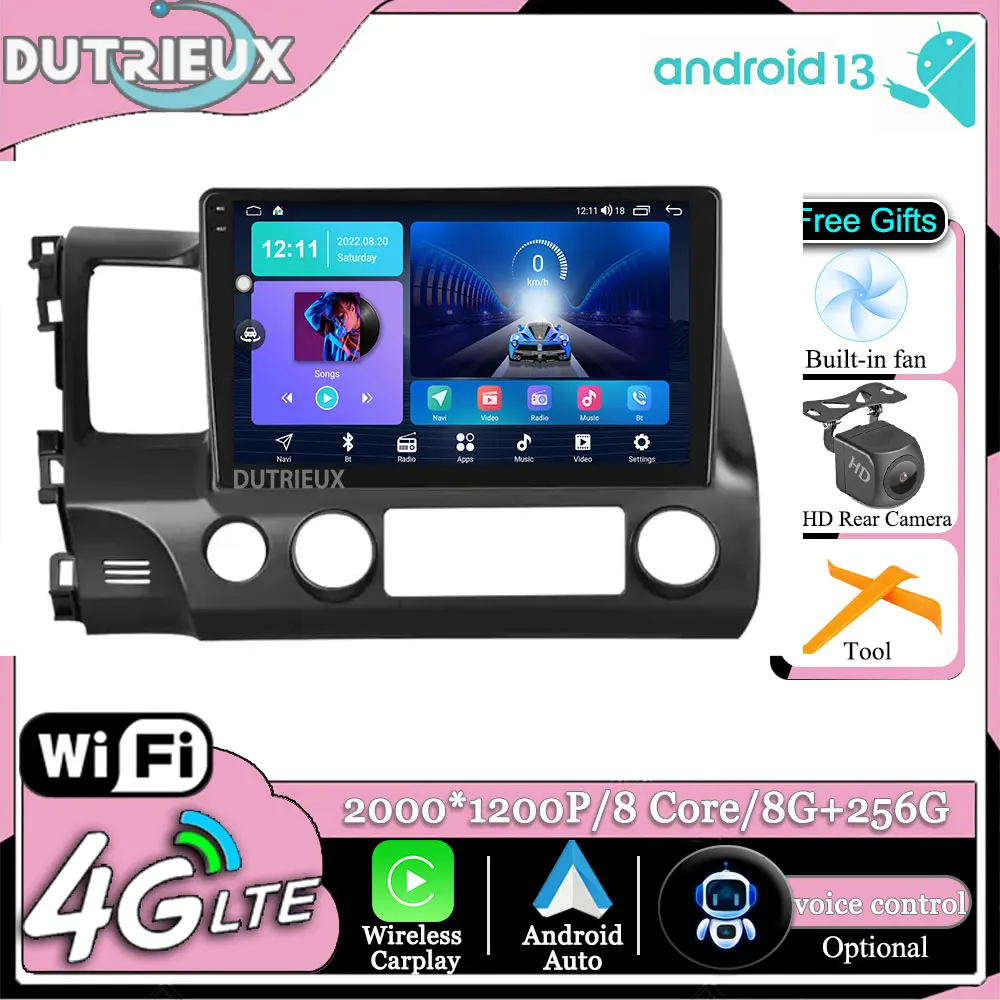 

Android 13 For Honda Civic 8 FK FN FD 2005 - 2012 Carplay Multimedia Monitor Screen Stereo Radio Video Player Car GPS Navigation