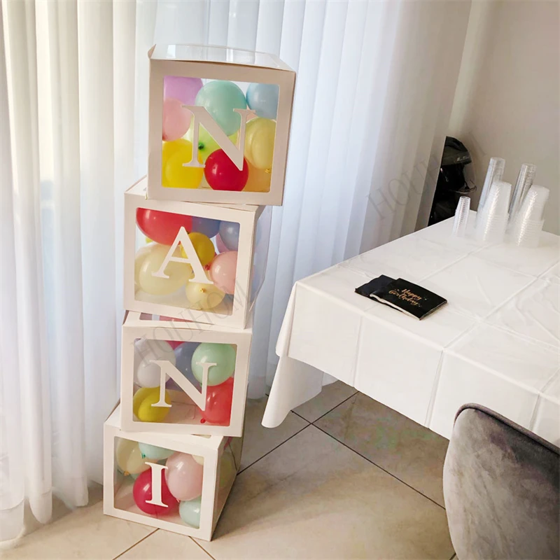 Alphabet Name Custom Transparent Box Baby Shower Wedding Boy Girl 1st Birthday Party Decoration Kids BabyShower Balloon Box
Alphabet Name Custom Transparent Box Baby Shower Wedding Boy Girl 1st Birthday Party Decoration Kids BabyShower Balloon Box