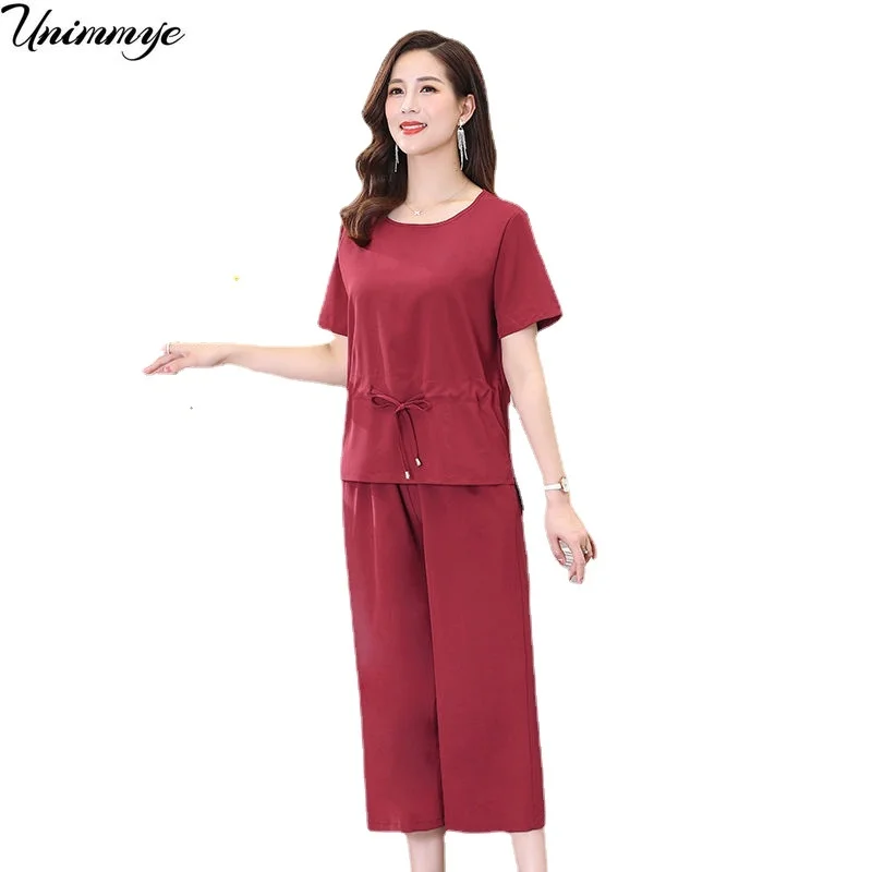 Summer Women's Tracksuit Suit Set Two Piece Set Short Sleeve Top and Wide Leg Pants 2 Piece Set Women Wear Set J447
Summer Women's Tracksuit Suit Set Two Piece Set Short Sleeve Top and Wide Leg Pants 2 Piece Set Women Wear Set J447