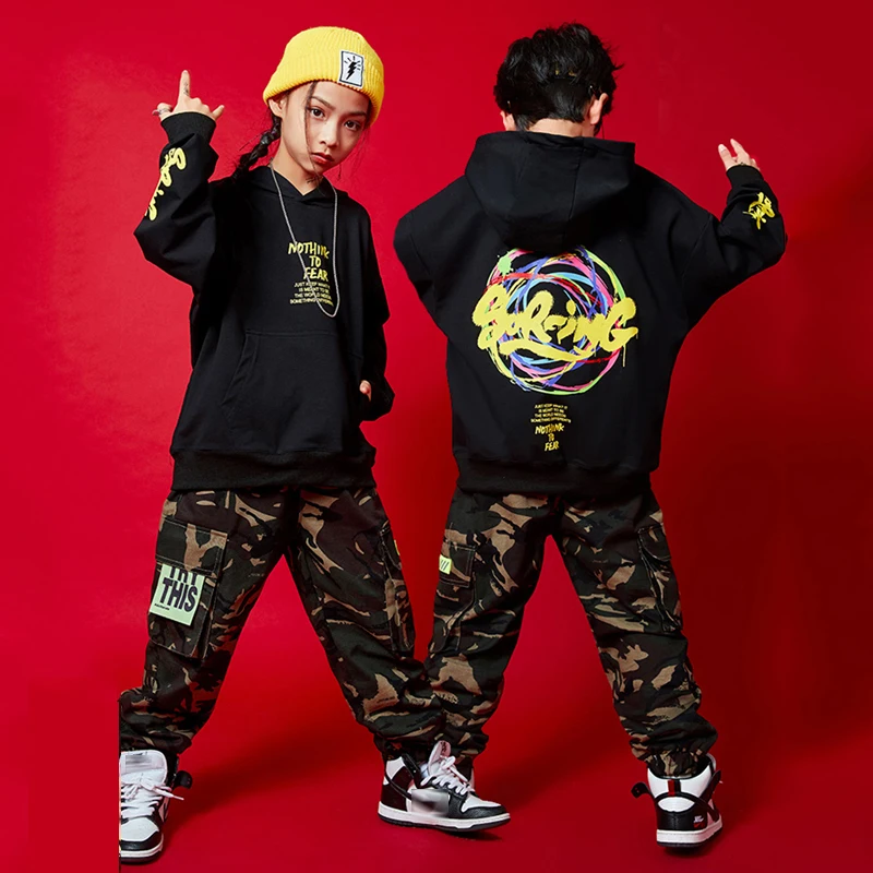 Kids Hip Hop Clothing Boys Black Sweatshirt Tops Camouflage Pants Street Dance Stage Outfit Modern Jazz Dance Costume
Kids Hip Hop Clothing Boys Black Sweatshirt Tops Camouflage Pants Street Dance Stage Outfit Modern Jazz Dance Costume