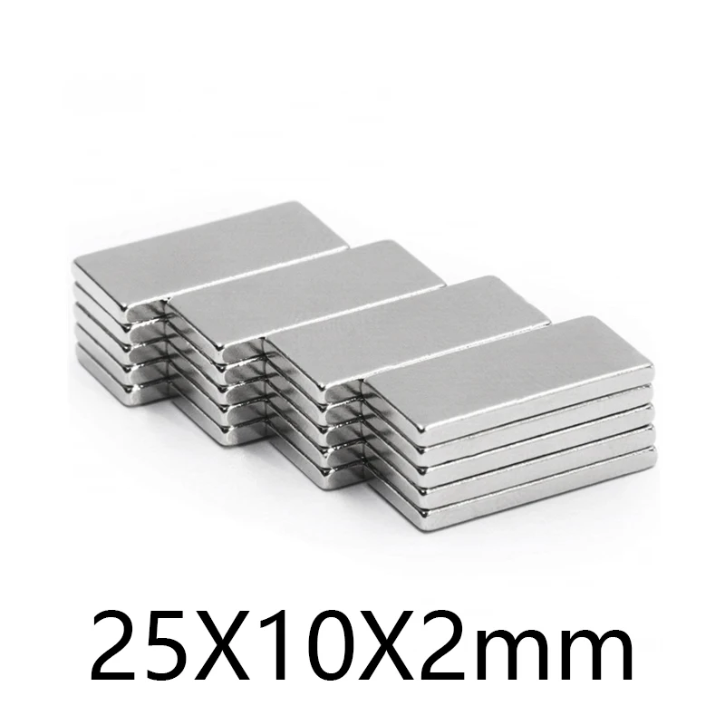 5/10/20/30/50/100PCS 25X10X2mm Block Strong Powerful Magnets Sheet 25x10x2 Rectangular Permanent Neodymium Magnets 25*10*2 mm
5/10/20/30/50/100PCS 25X10X2mm Block Strong Powerful Magnets Sheet 25x10x2 Rectangular Permanent Neodymium Magnets 25*10*2 mm