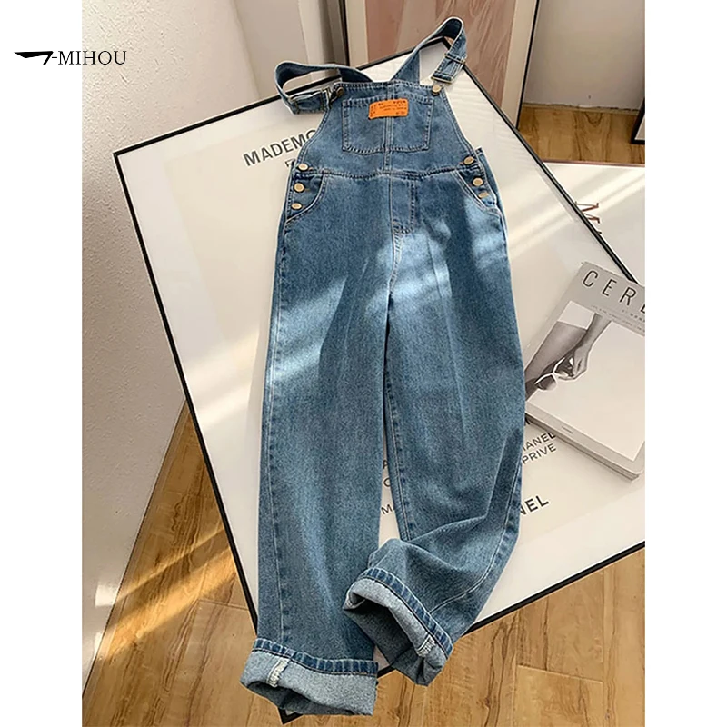 Korea Jumpsuits Women Streetwear Denim Overalls Vintage Loose Casual Wide Leg Pants High Waist Strap Straight Jeans Trousers New
Korea Jumpsuits Women Streetwear Denim Overalls Vintage Loose Casual Wide Leg Pants High Waist Strap Straight Jeans Trousers New