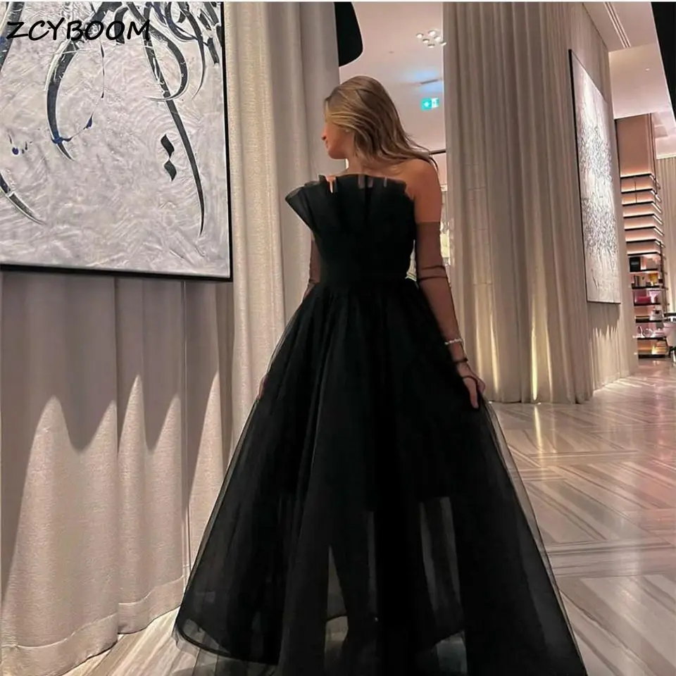 Elegant Black Tulle A-Line Party Prom Gown 2023 Strapless Backless Floor Length Formal Evening Dresses For Women Robes De Soirée
Elegant Black Tulle A-Line Party Prom Gown 2023 Strapless Backless Floor Length Formal Evening Dresses For Women Robes De Soirée