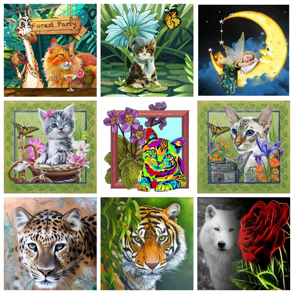 DIY Full Square Diamond Painting Kit Cartoon Animal Cat Tiger Wolf Pattern Cross Stitch Mosaic Diamond Embroidery Home Decor
DIY Full Square Diamond Painting Kit Cartoon Animal Cat Tiger Wolf Pattern Cross Stitch Mosaic Diamond Embroidery Home Decor