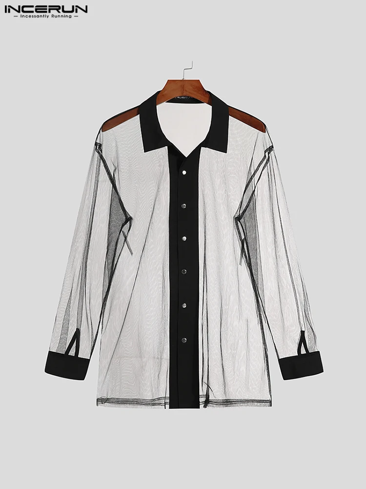 INCERUN 2023 Men Shirt Mesh Patchwork Transparent Streetwear Lapel Long Sleeve Sexy Party Nightclub Shirts Button Camisas S-5XL
INCERUN 2023 Men Shirt Mesh Patchwork Transparent Streetwear Lapel Long Sleeve Sexy Party Nightclub Shirts Button Camisas S-5XL