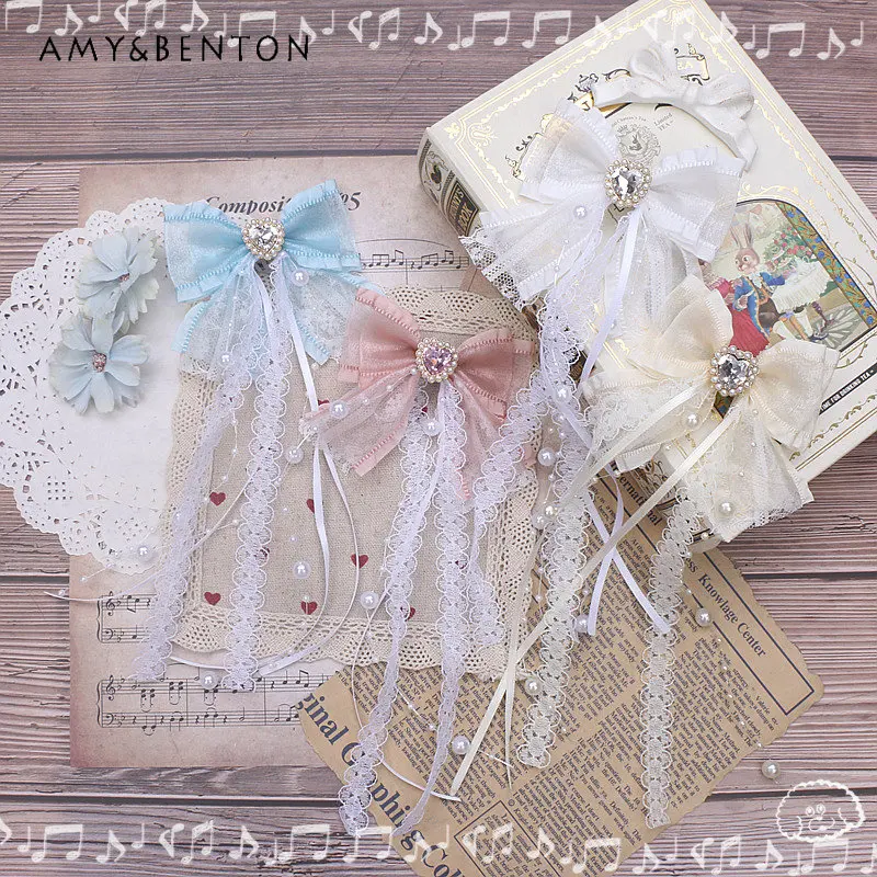Japanese Style Sweet Cute Hair Clip Fairy Pearl Lace Barrettes Side Clip A Pair of Hairclips Women Hairbows for Girls
Japanese Style Sweet Cute Hair Clip Fairy Pearl Lace Barrettes Side Clip A Pair of Hairclips Women Hairbows for Girls