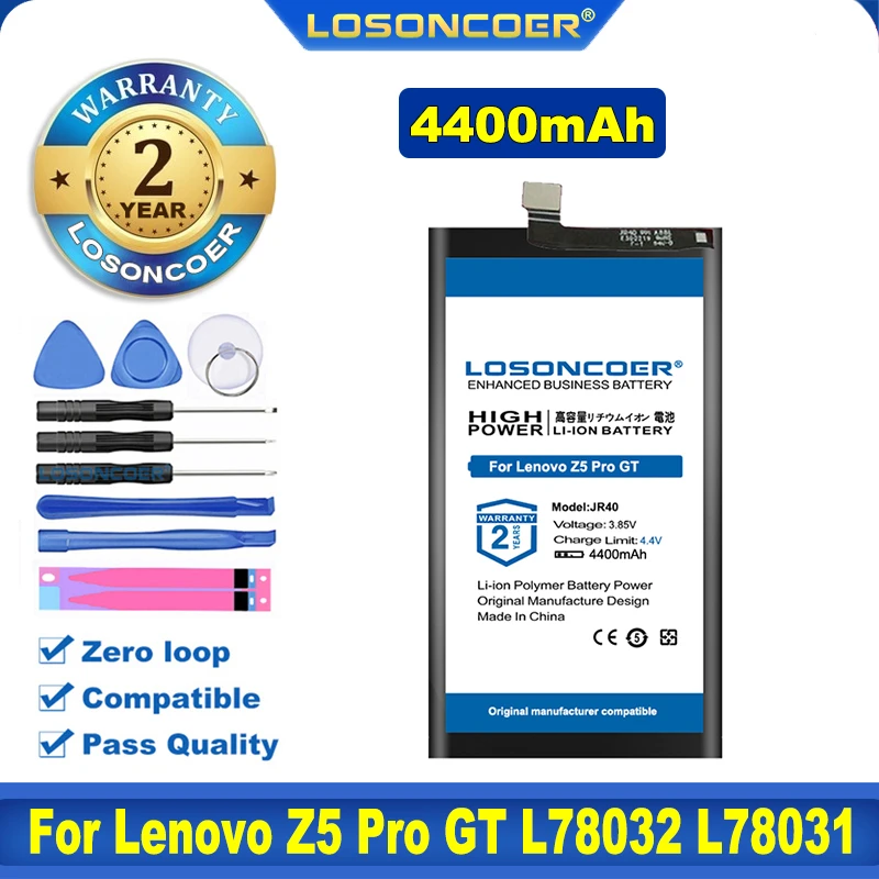 100% Оригинальный LOSONCOER Новый 4400mAh Для Lenovo Z5 Pro L78031 аккумулятор JR40 для GT L78032