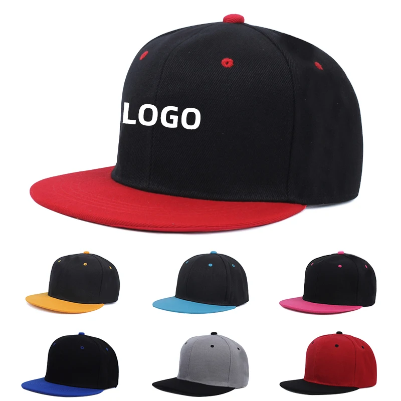 

Custom Logo Snapback Cap Print Embroidered Baseball Hat Personalized Design Men Women Gorras Hip Hop Bone Mixed Color Snapbacks