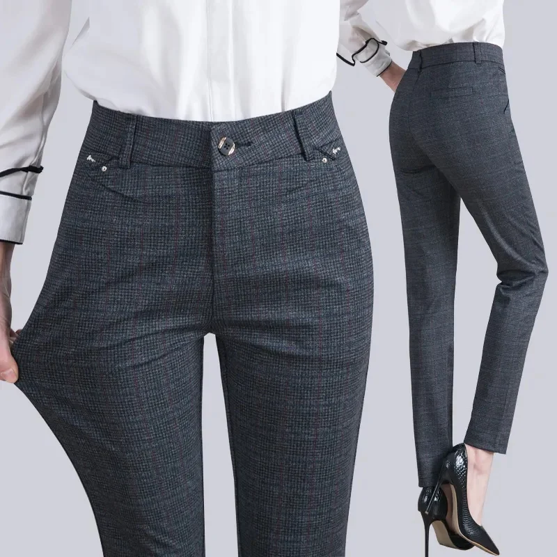 Middle-aged Women's Trousers New Spring Autumn Fashion Plaid High Waist Casual Pants Large Size 7XL Female Straight Suit Pants
Middle-aged Women's Trousers New Spring Autumn Fashion Plaid High Waist Casual Pants Large Size 7XL Female Straight Suit Pants