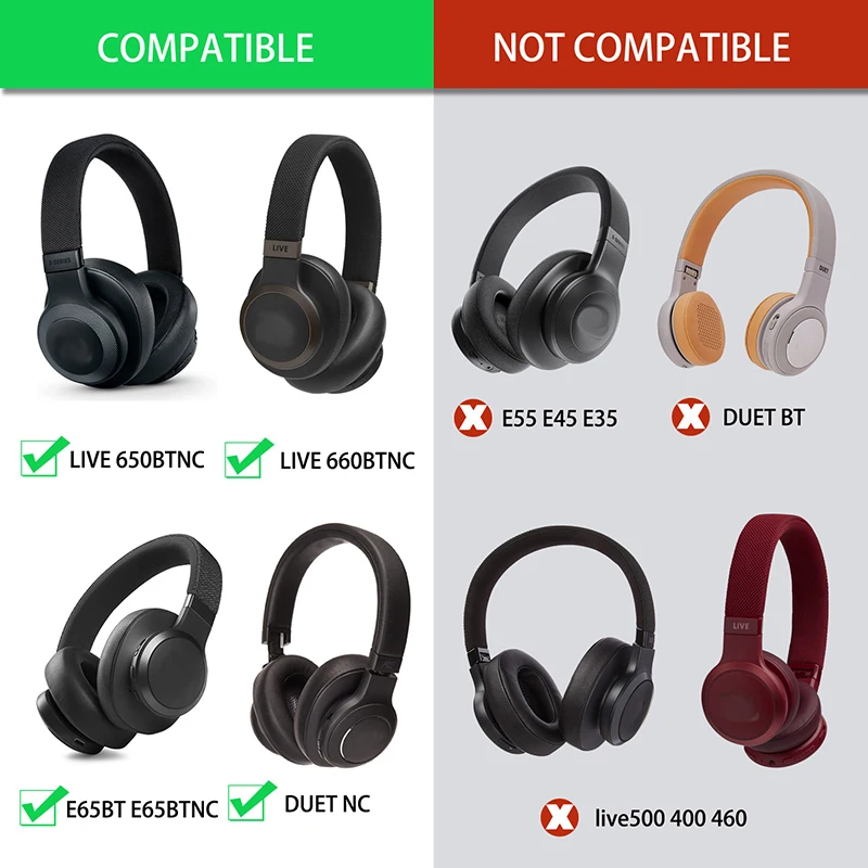 Replacement Earpads Ear Cushion Pads For JBL Lifestyle E65BTNC Live 650BTNC Tune 660BTNC Duet NC Noise-Cancelling Headphones
Replacement Earpads Ear Cushion Pads For JBL Lifestyle E65BTNC Live 650BTNC Tune 660BTNC Duet NC Noise-Cancelling Headphones
