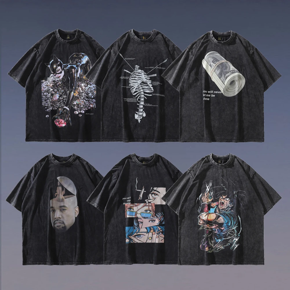 High Street Y2K Loose Hiphop Short-sleeved T-shirt Summer Casual American Retro Washed Fun Cartoon Print Top Men's Clothing
High Street Y2K Loose Hiphop Short-sleeved T-shirt Summer Casual American Retro Washed Fun Cartoon Print Top Men's Clothing