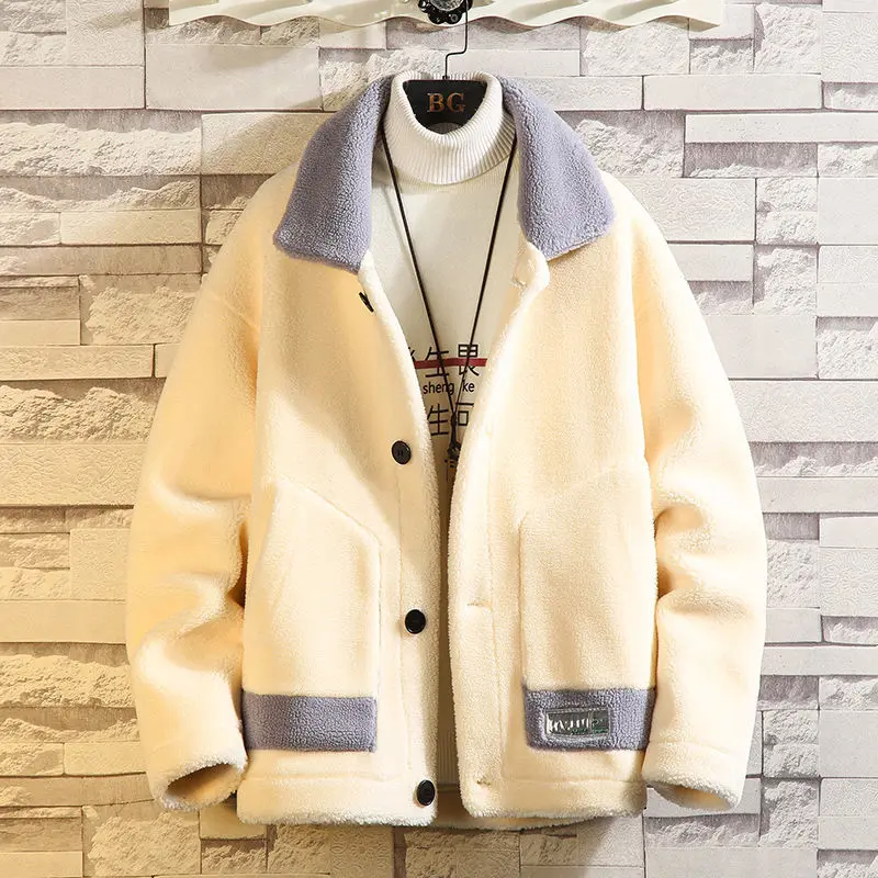 Winter Lamb Wool Cotton Clothes Trend 2022 New Thickened Warm Splicing Lapel Fleece Coat Men
Winter Lamb Wool Cotton Clothes Trend 2022 New Thickened Warm Splicing Lapel Fleece Coat Men