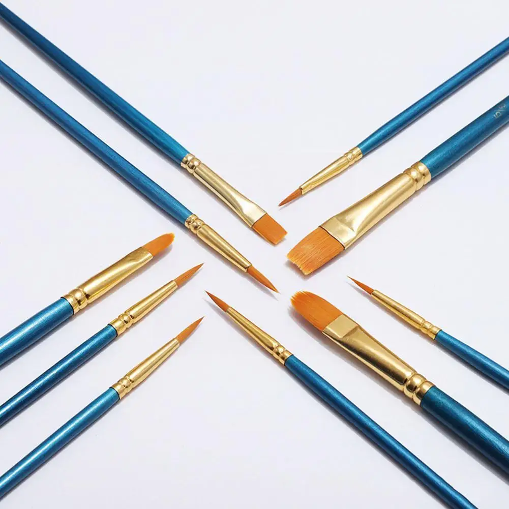 10pcs/set Watercolor Gouache Paint Brushes Different Pointed Art Shape Hair Brush Round Nylon Set Painting Tip Supplies G7d5
10pcs/set Watercolor Gouache Paint Brushes Different Pointed Art Shape Hair Brush Round Nylon Set Painting Tip Supplies G7d5