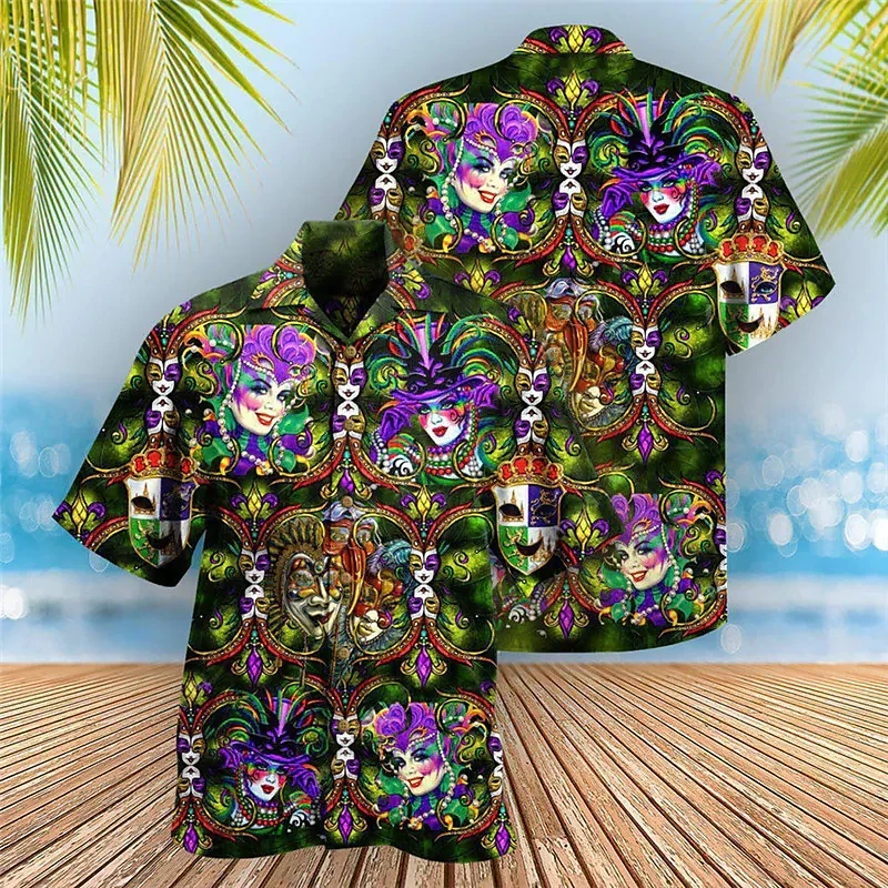 

Men's Shirt Summer Hawaiian Shirt Graphic Prints Guitar Turndown Khaki Casual Holiday Short Sleeve Button-Down Print Clothing