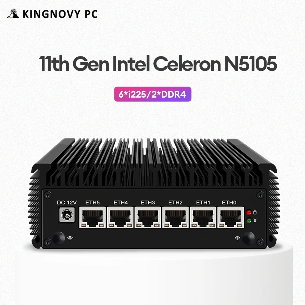 6x Intel i225-V 2 5G Celeron N5105 pfSense межсетевой маршрутизатор * DDR4 NVME SSD 6x2500M Nics