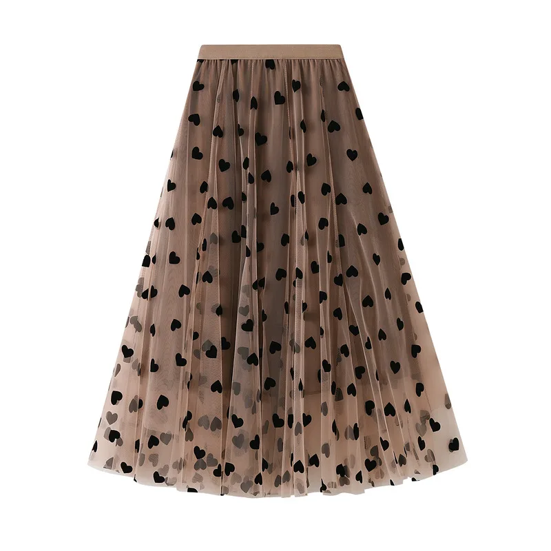 Tutu Skirts Vintage High Waist Love Heart Print Tulle Skirt A-line Mesh Women 2022 Spring Summer Mujer Faldas 
Tutu Skirts Vintage High Waist Love Heart Print Tulle Skirt A-line Mesh Women 2022 Spring Summer Mujer Faldas