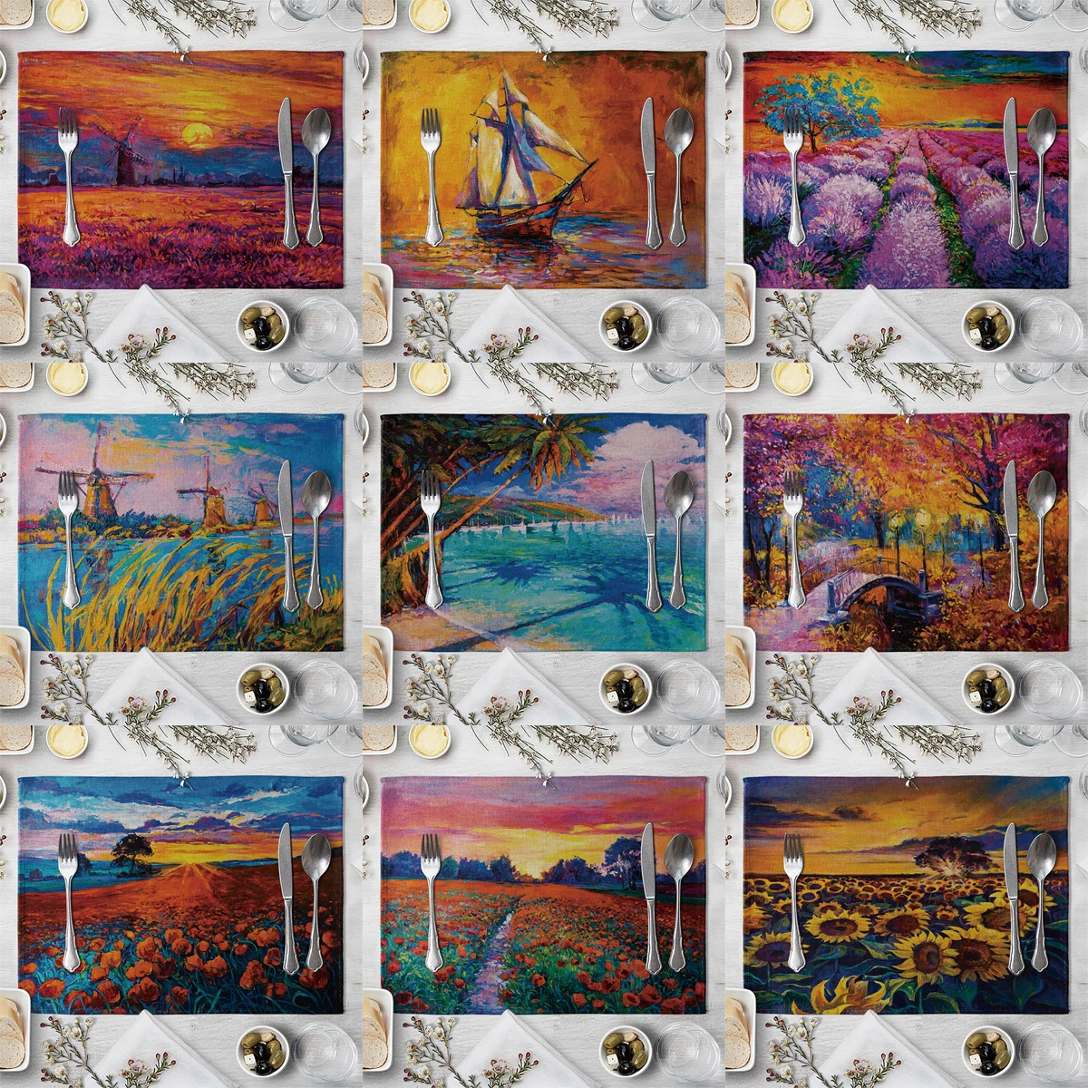 ZHENHE, пасторальный пейзаж в искусственном оформлении, салфетка из хлопка и льна, настольные коврики, семейная столовая посуда
ZHENHE, пасторальный пейзаж в искусственном оформлении, салфетка из хлопка и льна, настольные коврики, семейная столовая посуда