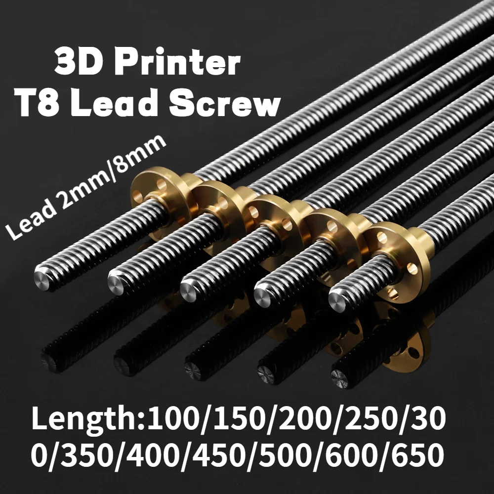 1/2pc 3D Printer T8 Lead Screw Rod Lead OD 8mm Pitch 2mm Lead 2mm 8mm Length 200mm 250mm 300mm 400mm 500mm with Brass Repair Nut
1/2pc 3D Printer T8 Lead Screw Rod Lead OD 8mm Pitch 2mm Lead 2mm 8mm Length 200mm 250mm 300mm 400mm 500mm with Brass Repair Nut