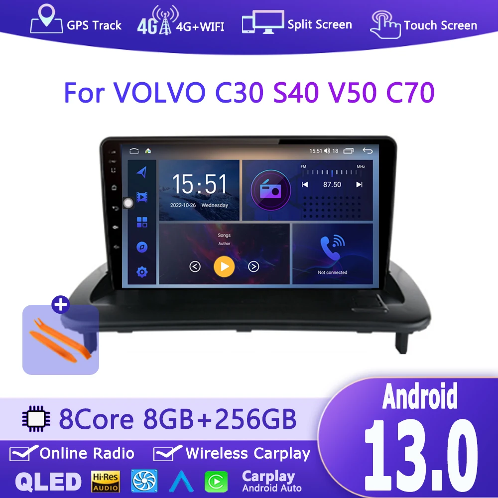Multimedia Navigation Car Radio Android 13 For VOLVO C30 S40 V50 C70 2006 - 2012 Monitor Screen Stereo Touch IPS Screen
Multimedia Navigation Car Radio Android 13 For VOLVO C30 S40 V50 C70 2006 - 2012 Monitor Screen Stereo Touch IPS Screen