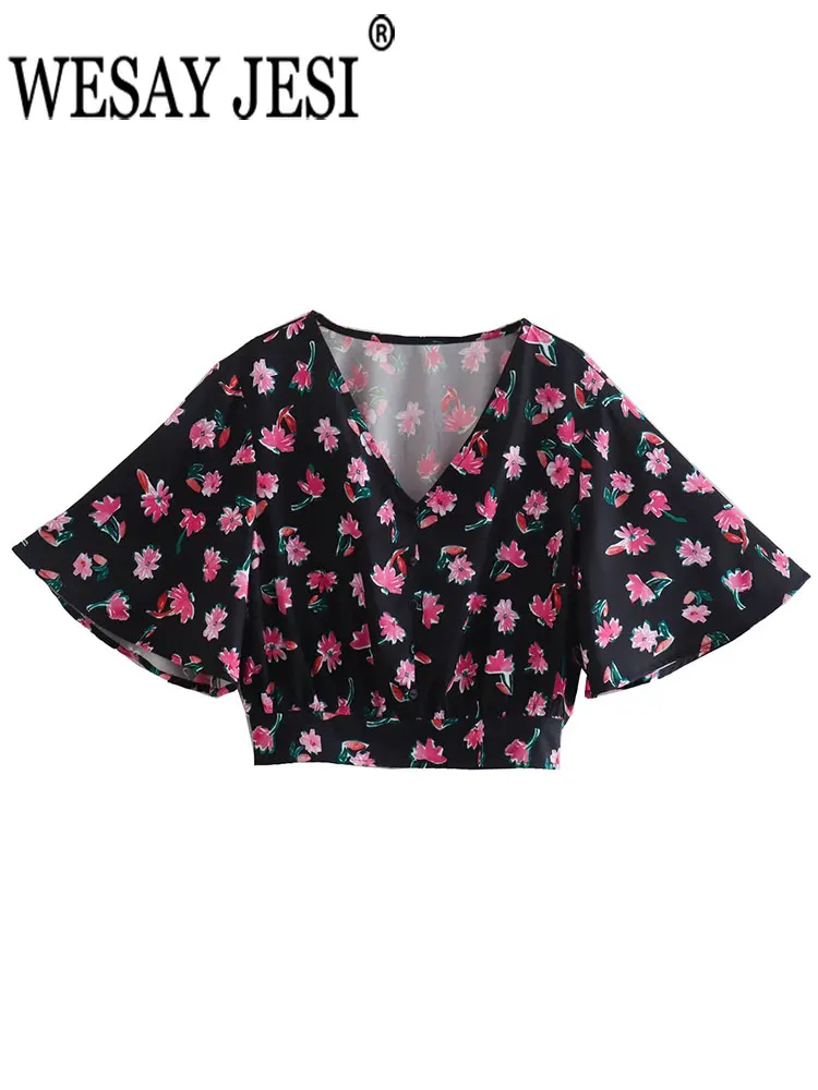 WESAY JESI New Fashion Casual Flying Sleeve V-Neck Skin-Friendly Lady Top Retro Elegant Floral Print Chiffon Lightweight Blouse
WESAY JESI New Fashion Casual Flying Sleeve V-Neck Skin-Friendly Lady Top Retro Elegant Floral Print Chiffon Lightweight Blouse