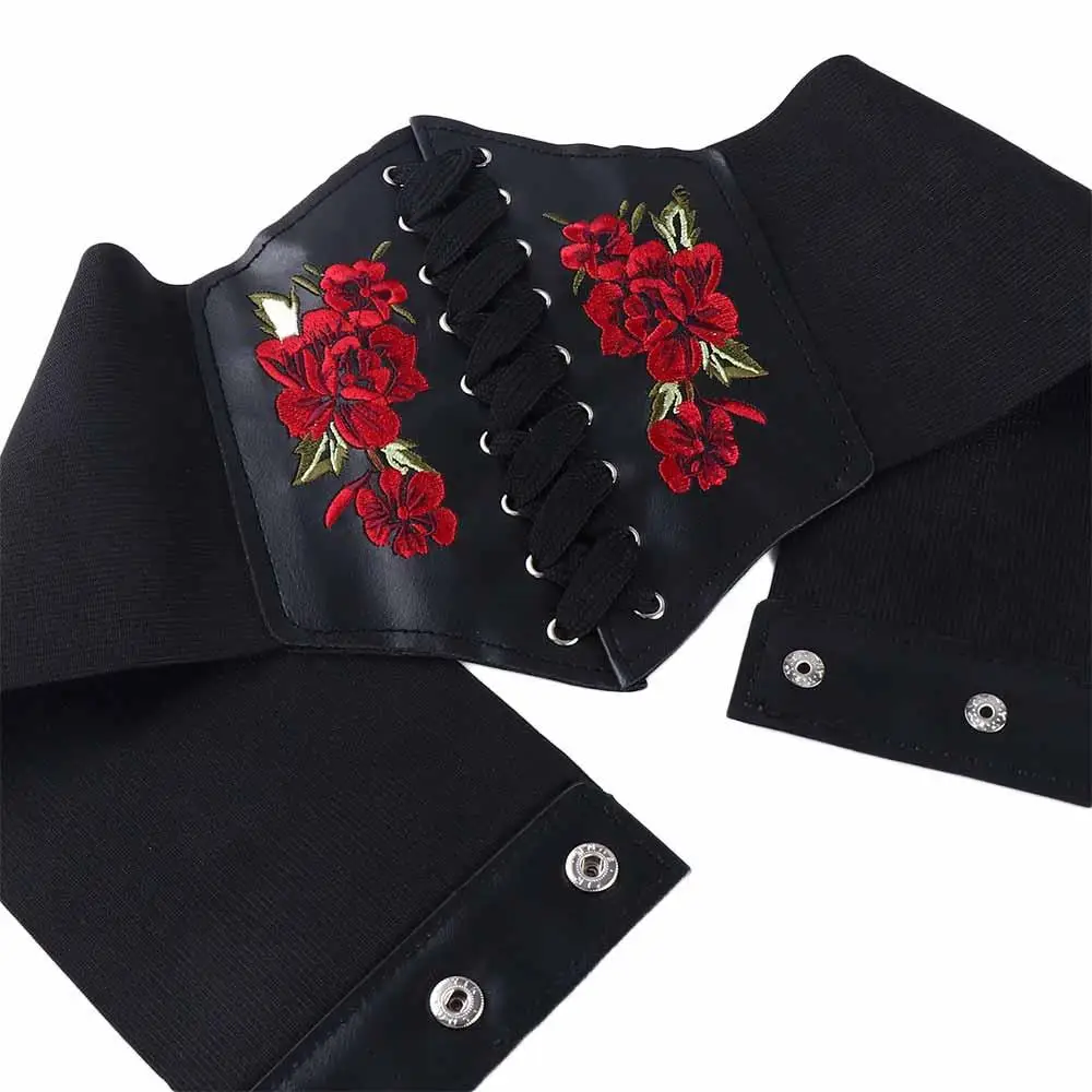 Punk Retro Goth PU Leather Rose Pattern Slimming Waistband Women Belt Female Dress Cummerbunds Waist Corset
Punk Retro Goth PU Leather Rose Pattern Slimming Waistband Women Belt Female Dress Cummerbunds Waist Corset