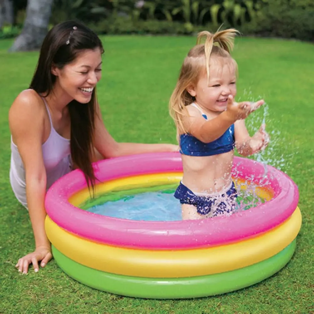 

PVC Inflatable Swimming Pool Foldable Rainbow Float Accessories Paddling Pool Tub Fluorescent Baby Ball Pit Fence