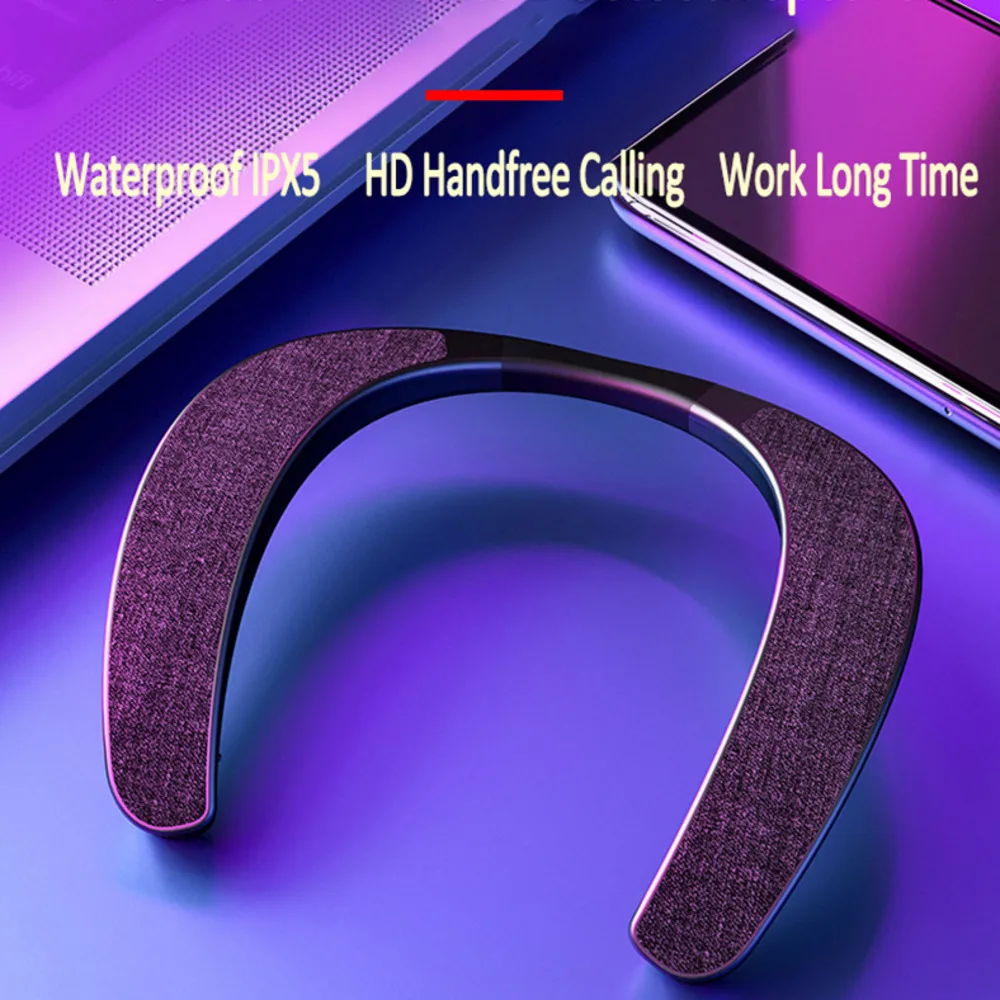 

2023 New Neck Mounted Bluetooth Speaker Hifi Wearable Bluetooth Neckband Gaming Surround Sound 3D Stereo Music Outdoor Speakers