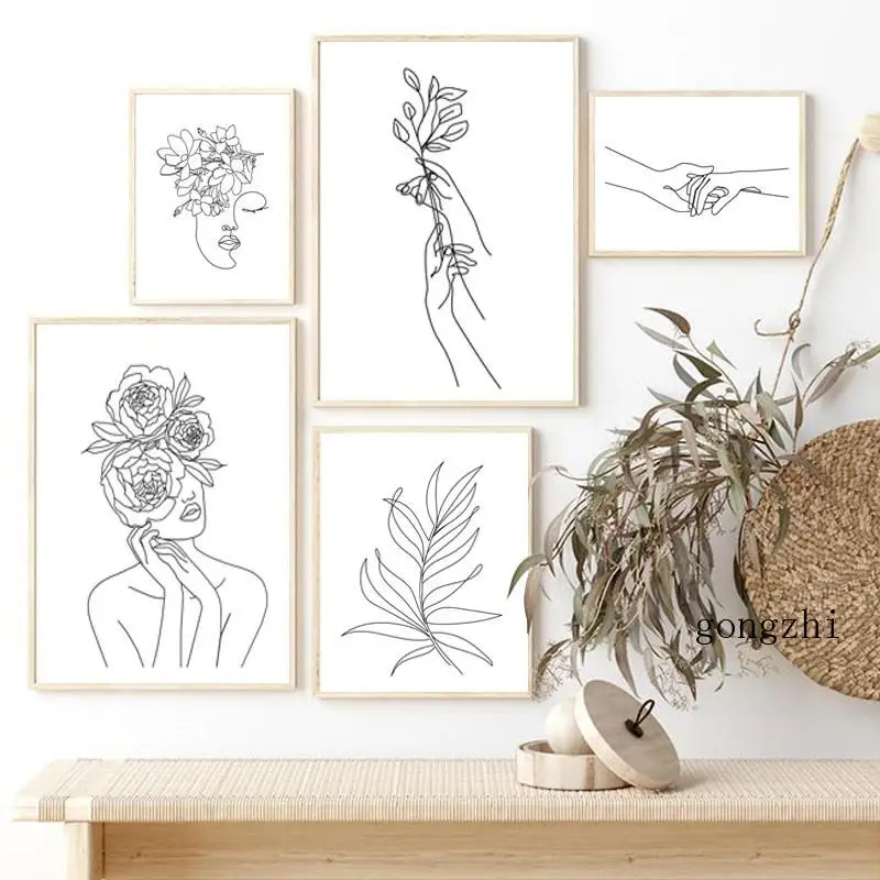 Feminine Line Art Poster Minimalist Floral Plants Black White Picture Modern Gallery Wall Canvas Painting Home Decor Living Room
Feminine Line Art Poster Minimalist Floral Plants Black White Picture Modern Gallery Wall Canvas Painting Home Decor Living Room