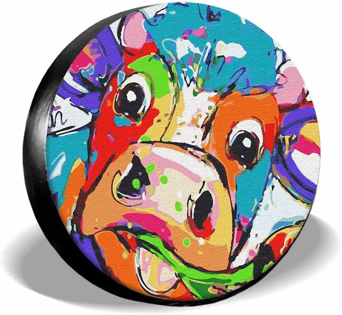 Colorful Cow Spare Tire Cover,UV Sun Protectors Wheel Cover Funny Farm Animal Abstract Art Tire Cover Universal Fit
Colorful Cow Spare Tire Cover,UV Sun Protectors Wheel Cover Funny Farm Animal Abstract Art Tire Cover Universal Fit