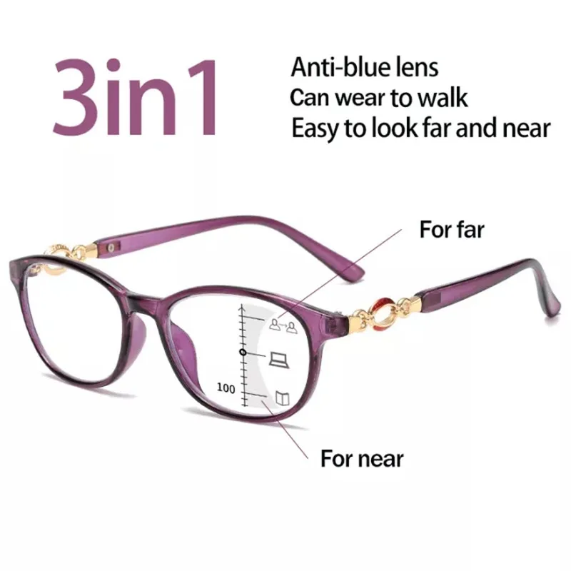 Women Multifocal Reading Glasses Anti-blue Light Men Progressive Eyeglasses Prescription Spectacles Diopter +1.0 To +4.0
Women Multifocal Reading Glasses Anti-blue Light Men Progressive Eyeglasses Prescription Spectacles Diopter +1.0 To +4.0