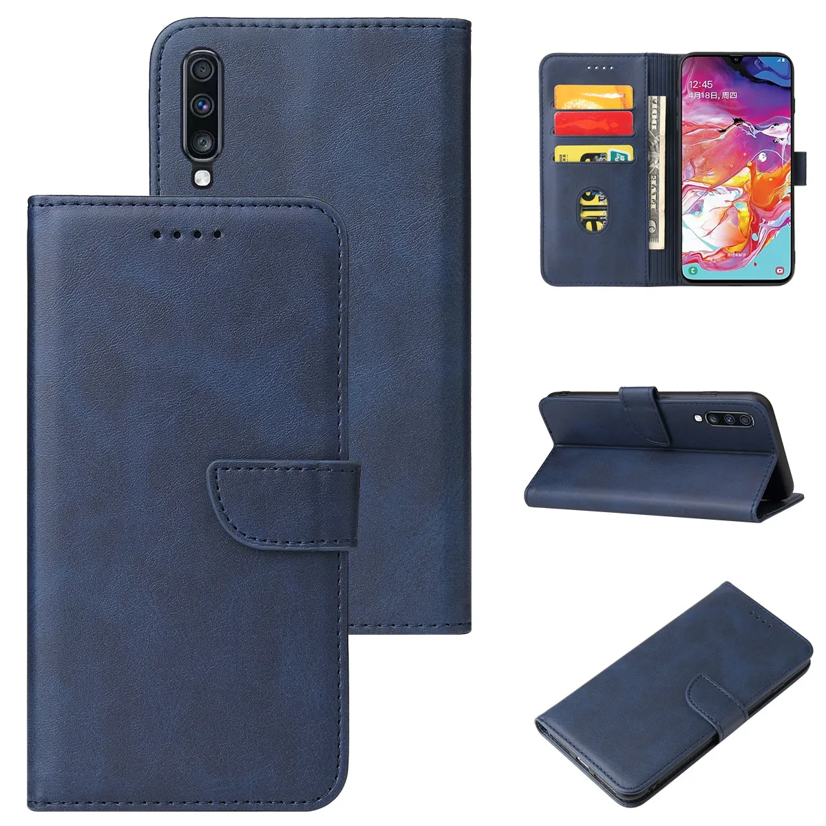 

Wallet Leather Sheepskin Card Slots Case For Samsung galaxy A20 A30 A40 A50 A30S A50S A70 M02 A70S A01 A02S A03S A03core