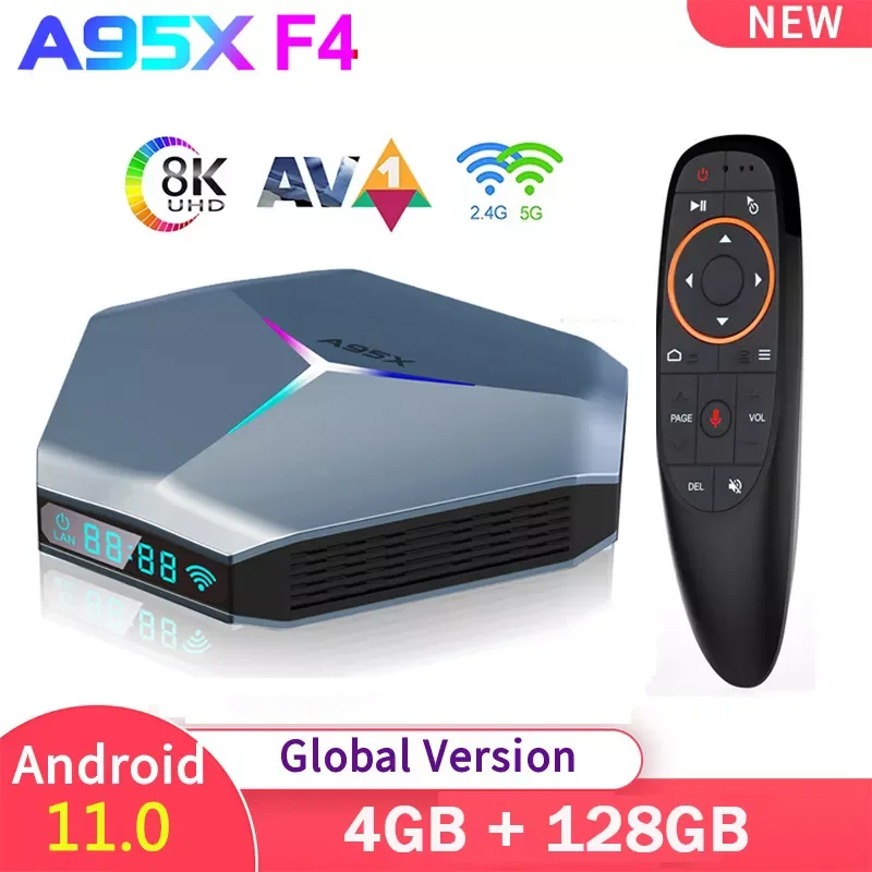 Приставка Смарт-ТВ A95X F4, Amlogic S905X4, Android 11, 8K, RGB светильник ка, 4 + 2022/64 ГБ
Приставка Смарт-ТВ A95X F4, Amlogic S905X4, Android 11, 8K, RGB светильник ка, 4 + 2022/64 ГБ
