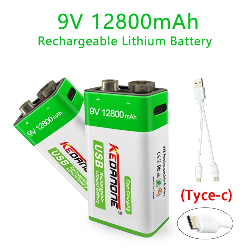 For Smoke Detector Microphone Intercom Electric Guitar Multimeter,9V 12800mAh Micro USB Li-ion Rechargeable Battery 
For Smoke Detector Microphone Intercom Electric Guitar Multimeter,9V 12800mAh Micro USB Li-ion Rechargeable Battery