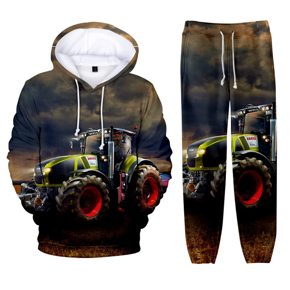Two Piece 3D Tractor Pattern Car Hip hop Harajuku Long-sleeved Hooded 2Pcs Women/Men Autumn Tracksuit Hoodies + Jogger pants
Two Piece 3D Tractor Pattern Car Hip hop Harajuku Long-sleeved Hooded 2Pcs Women/Men Autumn Tracksuit Hoodies + Jogger pants
