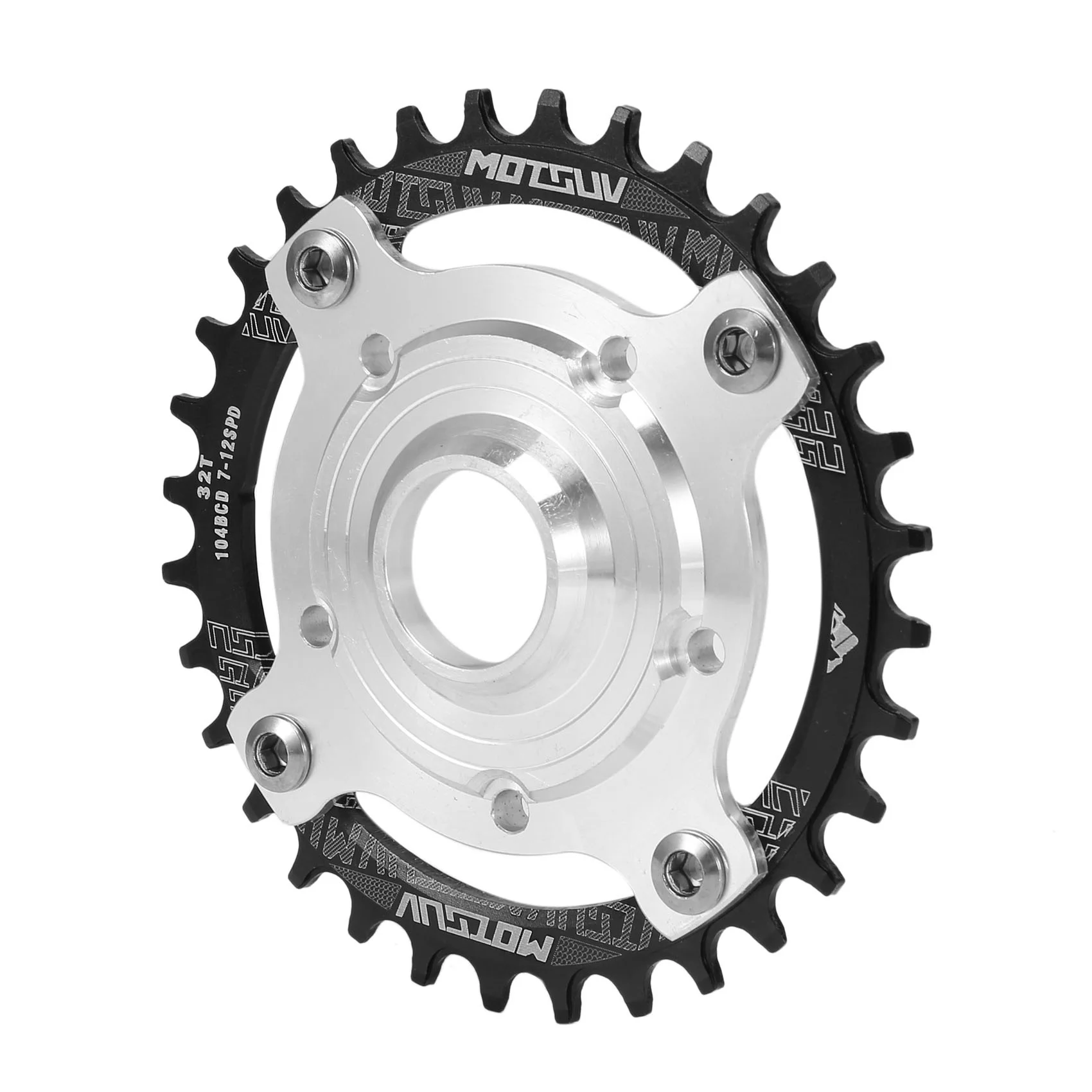 104BCD E-Bike Chainring+Adapter for Tongsheng TSDZ Mid Drive Motor E-Bike Aluminum Alloy Bicycle CranksetBlack 32T
104BCD E-Bike Chainring+Adapter for Tongsheng TSDZ Mid Drive Motor E-Bike Aluminum Alloy Bicycle CranksetBlack 32T