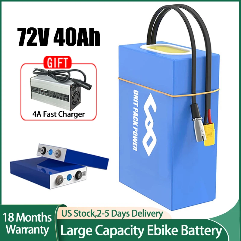Electric Scooter Battery 72V 40Ah 60A BMS 72V Ebike Battery for 1000W 1500W 2000W 3000W Electric Bicycle High Power Battery
Electric Scooter Battery 72V 40Ah 60A BMS 72V Ebike Battery for 1000W 1500W 2000W 3000W Electric Bicycle High Power Battery