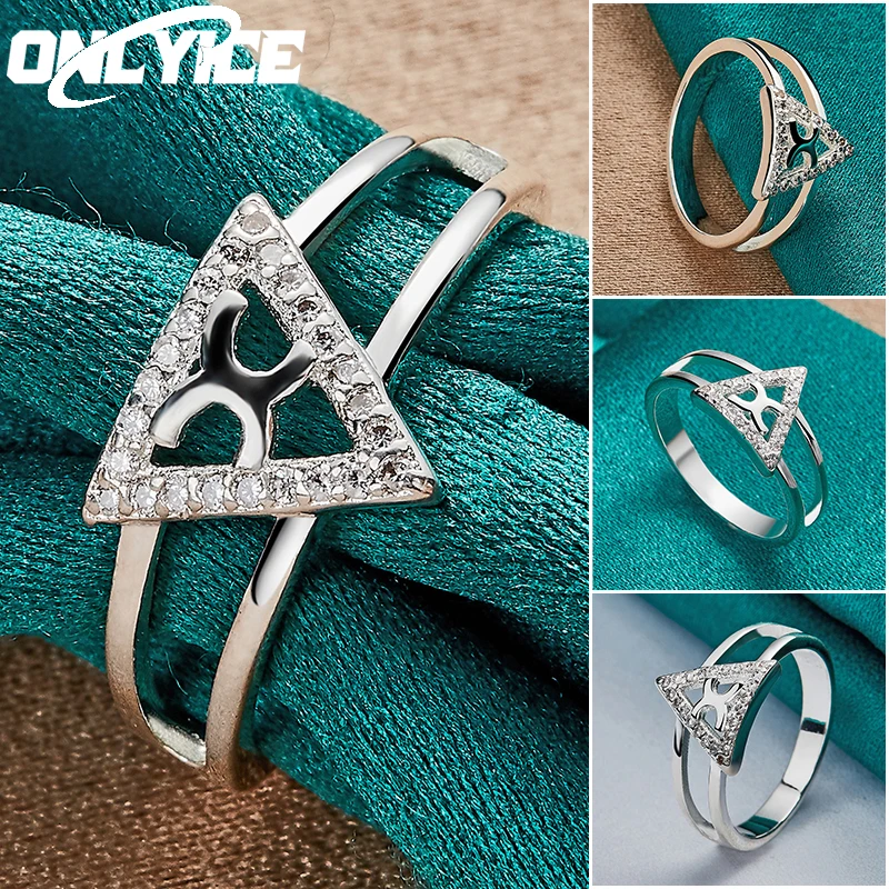 925 Sterling Silver Geometric Triangle Ring For Woman Man Fashion Charm Wedding Engagement Grace Party Jewelry
925 Sterling Silver Geometric Triangle Ring For Woman Man Fashion Charm Wedding Engagement Grace Party Jewelry