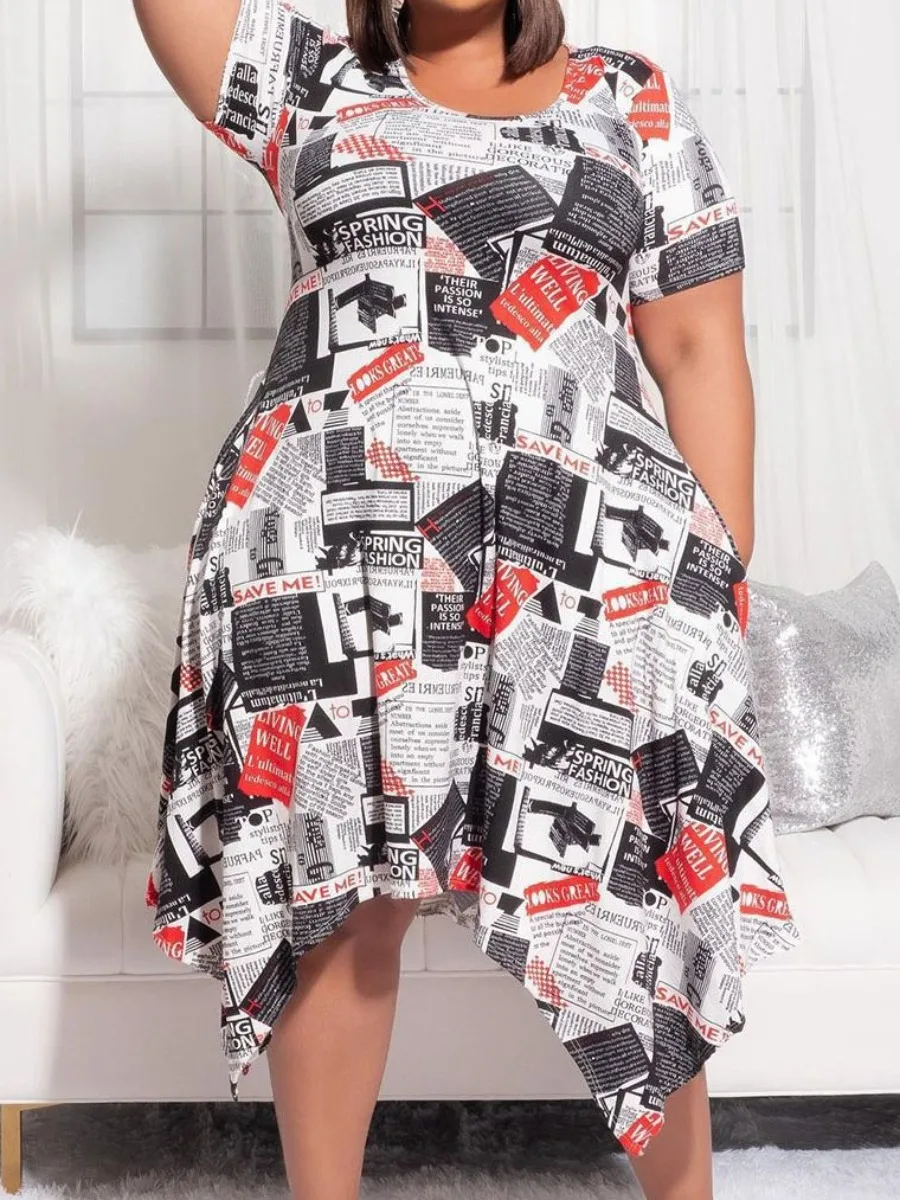 LW Plus Size dress Letter Mixed Print Asymmetrical Dress Elegant Party Ladies Dresses for Women 2023 Vestidos Office Clothing
LW Plus Size dress Letter Mixed Print Asymmetrical Dress Elegant Party Ladies Dresses for Women 2023 Vestidos Office Clothing