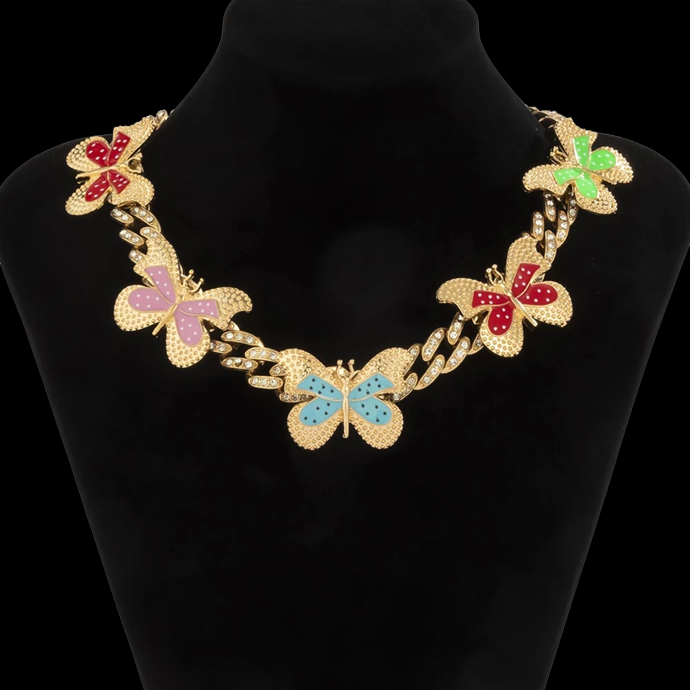 KunJoe Multicolor Exaggerated Butterfly Charms Pendant Necklaces Choker Unisex Rhinestone Cuban Necklace for Women Men Jewelry
KunJoe Multicolor Exaggerated Butterfly Charms Pendant Necklaces Choker Unisex Rhinestone Cuban Necklace for Women Men Jewelry