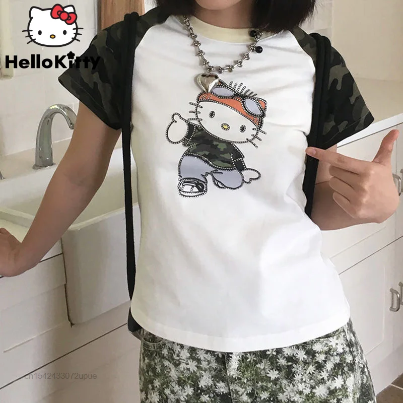 Sanrio Hello Kitty T-shirts Camouflage Pattern Design Y2k Clothes Fashion Korean Style Tees Women Cute Crop Top Aesthetic Tshirt
Sanrio Hello Kitty T-shirts Camouflage Pattern Design Y2k Clothes Fashion Korean Style Tees Women Cute Crop Top Aesthetic Tshirt