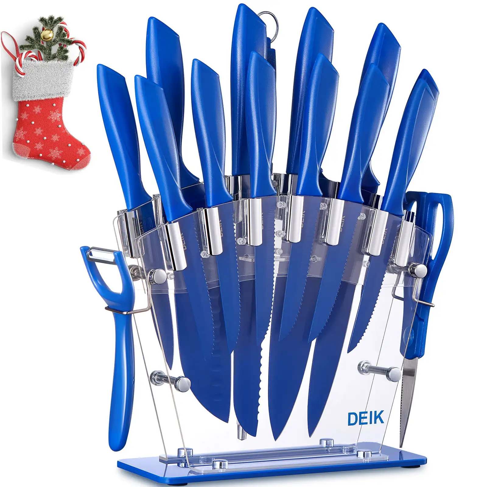 Knife Set, No Rust 16 Pieces Knives Set , Knife Block Set with Easy Clean Acrylic Stand, Stainless Steel Knife Set with Block, V
Knife Set, No Rust 16 Pieces Knives Set , Knife Block Set with Easy Clean Acrylic Stand, Stainless Steel Knife Set with Block, V