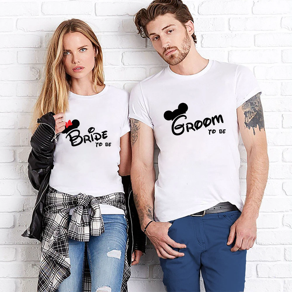 

Couple T-Shirt to Be Bride Groom Print Summer Lover Tee Anniversary Gift Matching Casual Men Short Sleeve Top Women Clothes