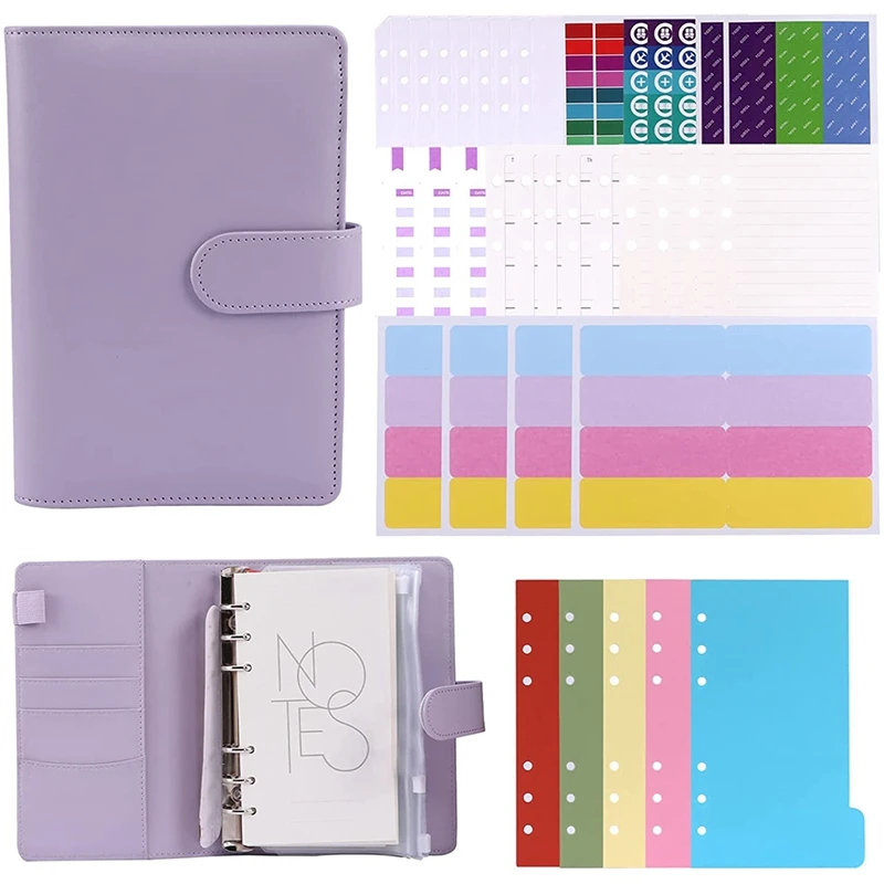A6 Notebook Budget Binder, Budget Sheets Waterproof Zipper Bags, PU Money Organizer For Cash With Label Sticker Plan
A6 Notebook Budget Binder, Budget Sheets Waterproof Zipper Bags, PU Money Organizer For Cash With Label Sticker Plan