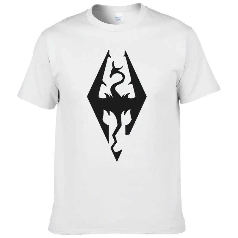 

THE ELDER SCROLLS SKYRIM LOGO T Shirt Men Tops Cotton Short Sleeves Tee Euro Size XS~XXXL