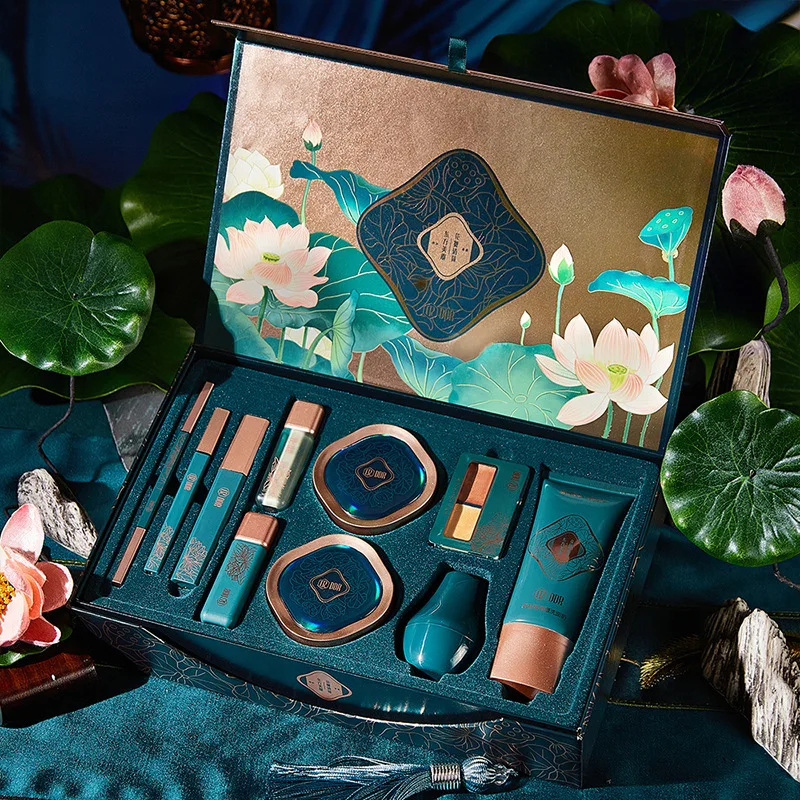 Набор для макияжа в китайском восточном стиле Подарочная коробка помада тени век