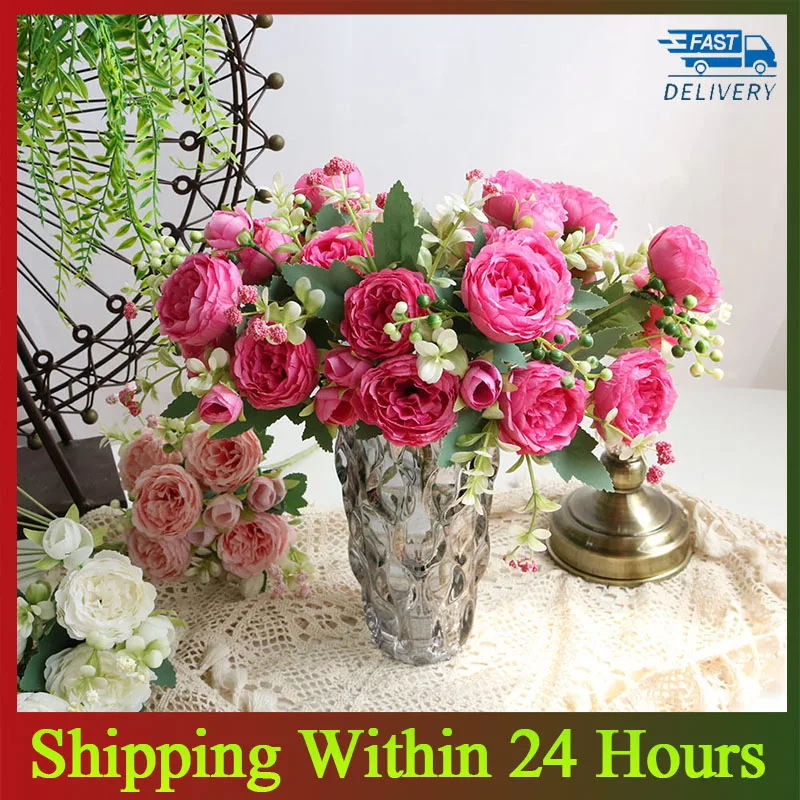 Rose Pink Silk 30cm Artificial Flowers Bouquet 5 Big Head and Bud Cheap Fake Flowers for Home Wedding Decoration Bride Indoor
Rose Pink Silk 30cm Artificial Flowers Bouquet 5 Big Head and Bud Cheap Fake Flowers for Home Wedding Decoration Bride Indoor
